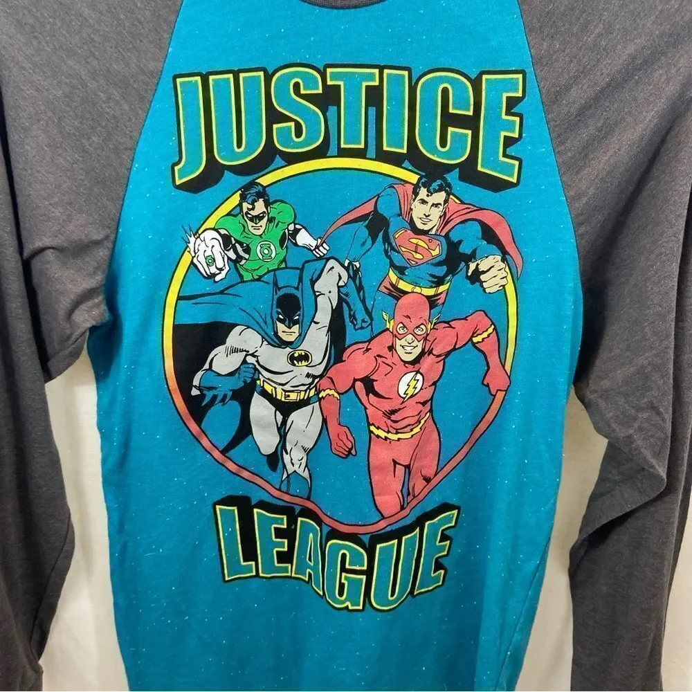 Boys Justice League Raglan Sleeve‎ Top Size Large 10/12